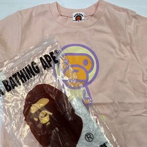 a bathing ape pink kids size 5-6 shirt new